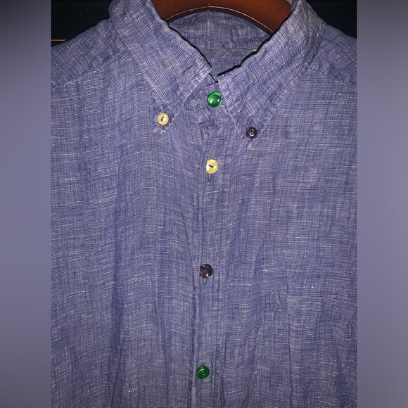 Linen Eton shirt size  15.5 slim - Picture 1 of 6